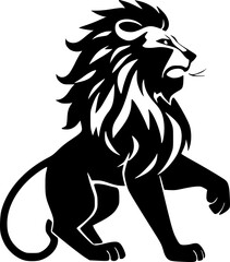 Powerful lion silhouette art symbol of courage and royalty