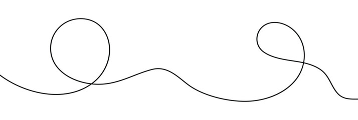 Curved single line vector. Wavy wiggle stripe pattern collection.  Seamless pattern of continuous wavy lines. Wavy line with flowing curves. 