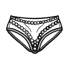 Obraz premium Shiny satin pearl embellished panty