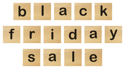 black friday sale words with wood blocks