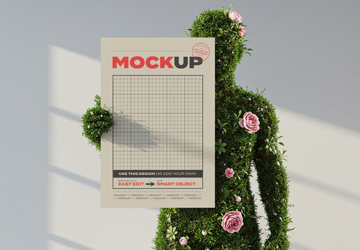 Nature Plant Human Holding Poster Mockup