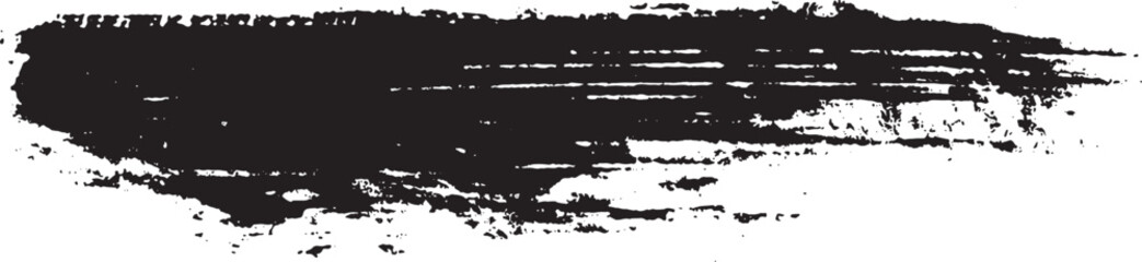 Black ink stroke on transparent background for design element