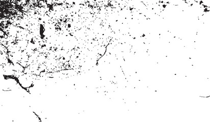 Black rough grunge texture overlay on transparent background