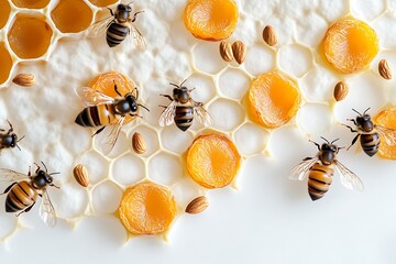 bees and honeycomb