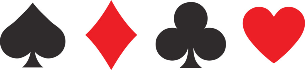 Playing Card Suits Vector Icon Set