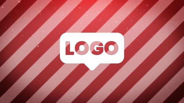 Christmas Sugar Candy Cane Snow Logo Reveal