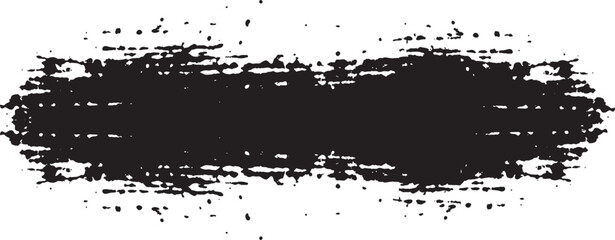 Black paint brush stroke on transparent background for design element usage