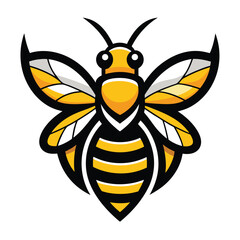 Honey Bee Logo Design EPS – Minimalist Vector on White