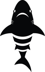 Sleek Black Shark Silhouette Top View Icon