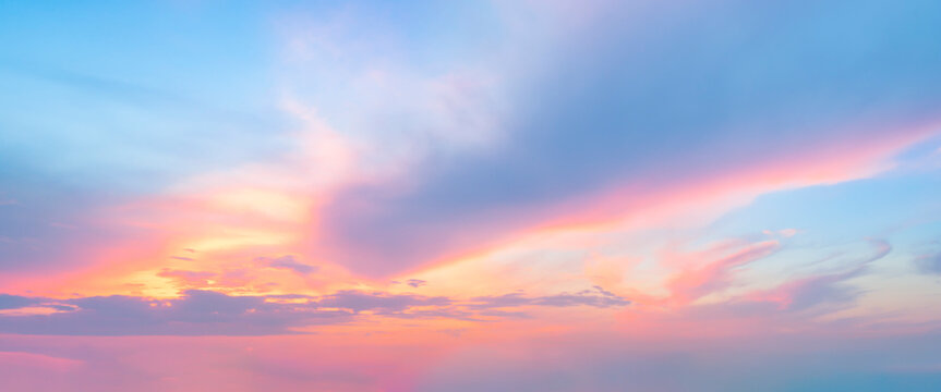 Colorful sunset sky with dramatic clouds