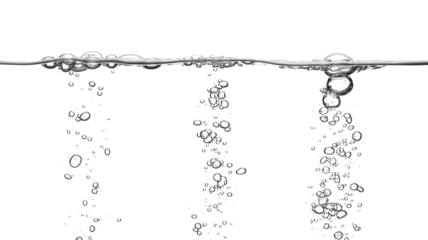 Dynamic water surface with rising bubbles creating refreshing energy and a sense of purity for health and wellness projects