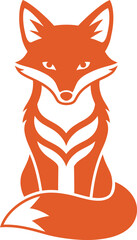 Sleek Geometric Orange Fox Logo Design