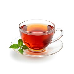 Fototapeta premium A cup of tea with mint isolated on white background