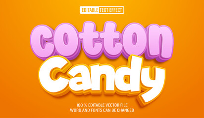 Editable 3d text style effect - Cotton Candy text effect Template