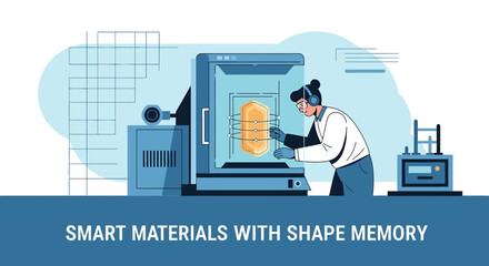 Engineer working with shape memory alloys in a laboratory setting for advanced material research