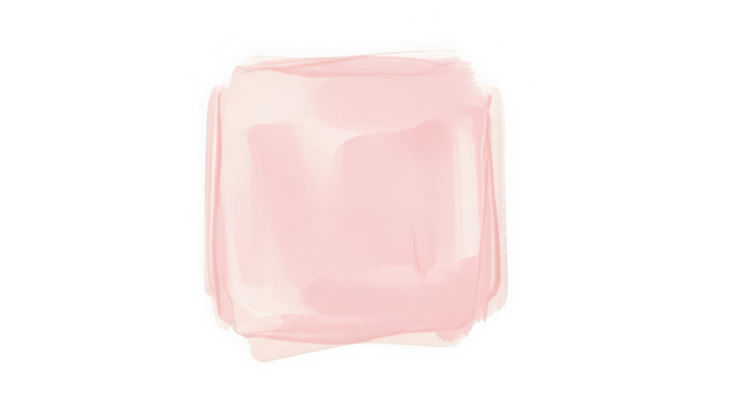 Soft Pink Textured Square Brushstroke isolated on transparent background. Pearlescent Shimmer Minimalist Art. Blush Cream Undertone Design.