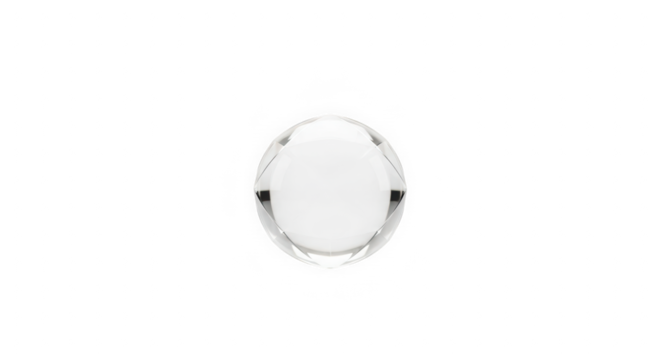 Minimalist Geometric Pearl Sphere isolated on transparent background. Hyper-Realistic 3D Sphere Art. Polished Symmetrical Object Design.