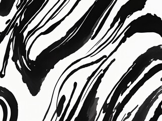 Modern art brush stroke black and white abstract paint stroke seamless background