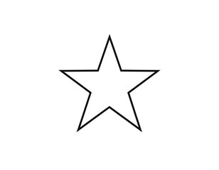 Fototapeta premium A minimalist outline of a five-pointed celestial body, set against a stark white backdrop. The simple design conveys a sense of elegance