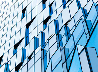 Architecture details Glass wall Modern building exterior Abstract background