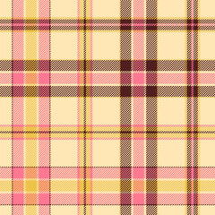 Classic plaid seamless pattern with light yellow and pink
