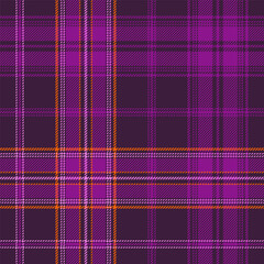 Classic plaid seamless pattern with orange and purple