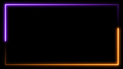 A glowing neon rectangle with a black background