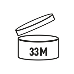 33 M SIGN vector illustration, packaging symbol Expiration period in months, expiration