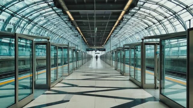 Platform doors at a subway station.