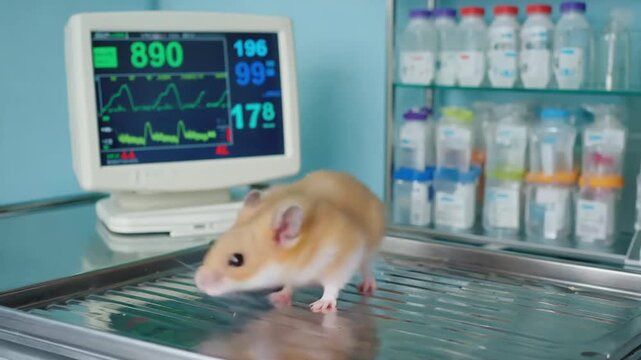 Hamster at a vet.