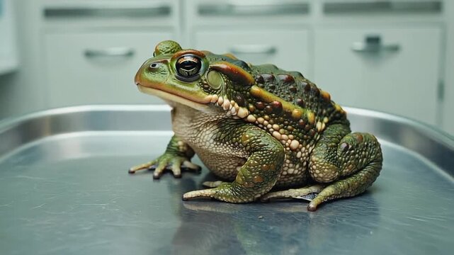 Frog at a vet.