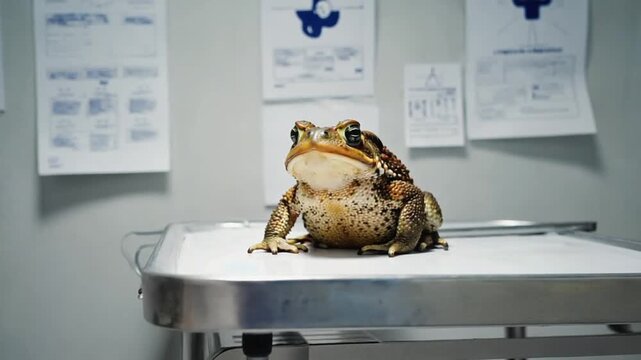 Frog at a vet.