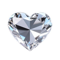 Sparkling Luxury Heart Shaped Diamond Gemstone Jewelry 3D Render Icon Illustration Cute Cartoon Style Object