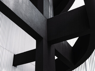 Black Cement concrete Architecture details Modern building structure Black and White