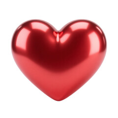 Fototapeta premium Metallic Glossy Red Heart 3D Render Icon Illustration Cute Cartoon Style isolated object