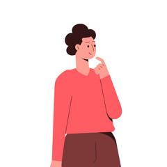 Thoughtful Man Thinking Try to Solve Problem Vector Illustration