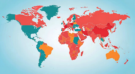 Obraz premium world map with pointers, countries, infographic template, Dots world map