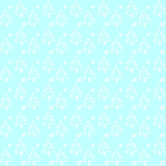 Seamless festive pattern of Christmas trees with stars on blue background. Festive design, perfect for holiday wrapping paper, cards, and seasonal decorations. Christmas texture for seasonal design.