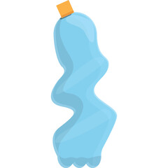 Stylized light blue genie lamp with orange cap and swirling wavy shape on a clean white background