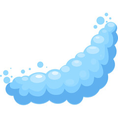 Stylized Light Blue Swirling Mist Cloud Formation with Bubbles and Transparent Background