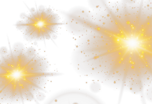 Horizontal golden light rays with glare, flashes, and sparkling glow isolated on transparent background. Shining star effect PNG, golden sun light, bright gold flash, and shimmering powder 