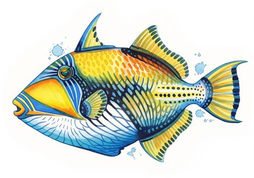 animal fish underwater life, white background