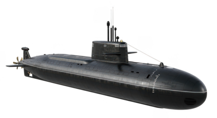 A submarine isolated on transparent background
