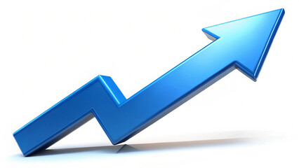 Blue ascending arrow graphic