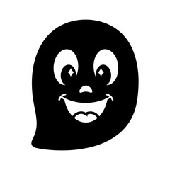 Cheerful Halloween Ghost Cartoon Silhouette Design