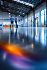 Obraz premium Meeting between two people in a spacious modern building
