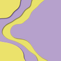 Abstract Paper Cut Background with Pastel Colors Yellow and Purple for Design Projects