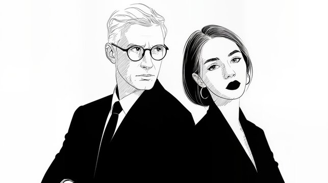 Two Focused Young Professionals in a Serious Business Discussion, Showcasing Teamwork and Success Perfect for Corporate Presentations and Websites.