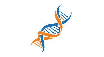 Abstract Blue and Orange DNA Helix – Molecular Structure and Innovation Symbol