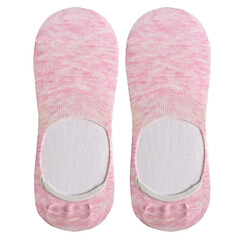 Pink no-show women's socks with white trim for comfort and style